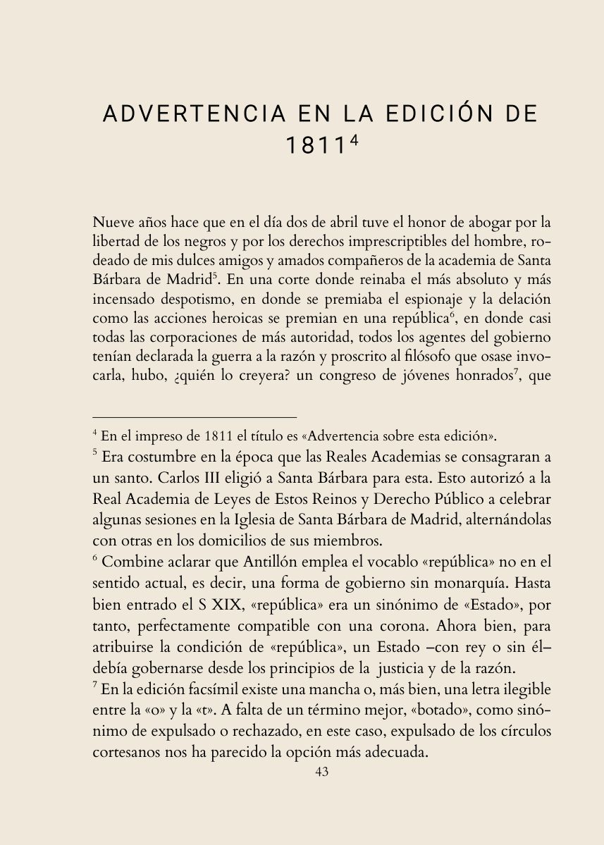 Advertencia de 1811, página 43